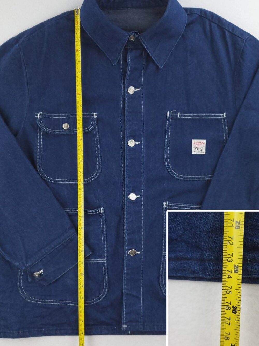 Pointer Brand Vintage Denim Chore Jacket Indigo Made USA Men's 48 (2XL) - Picture 6 of 13